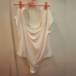 White Square Neck Bodysuit